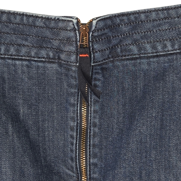 Boden Womens Dark Wash Patch Pocket Zip Denim Jean Skirt Size 8 - Picture 3 of 8